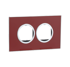 Legrand Arteor 4M Red Mirror Cover Plate With Frame, 5763 46